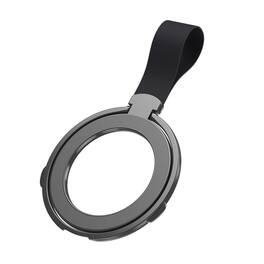 UUCOVER - Universal Magnetic Phone Grip Dual Ring Holder Compatible with Magsafe Car Mount Kickstand Foldable Stand Finger Strap - Black Black