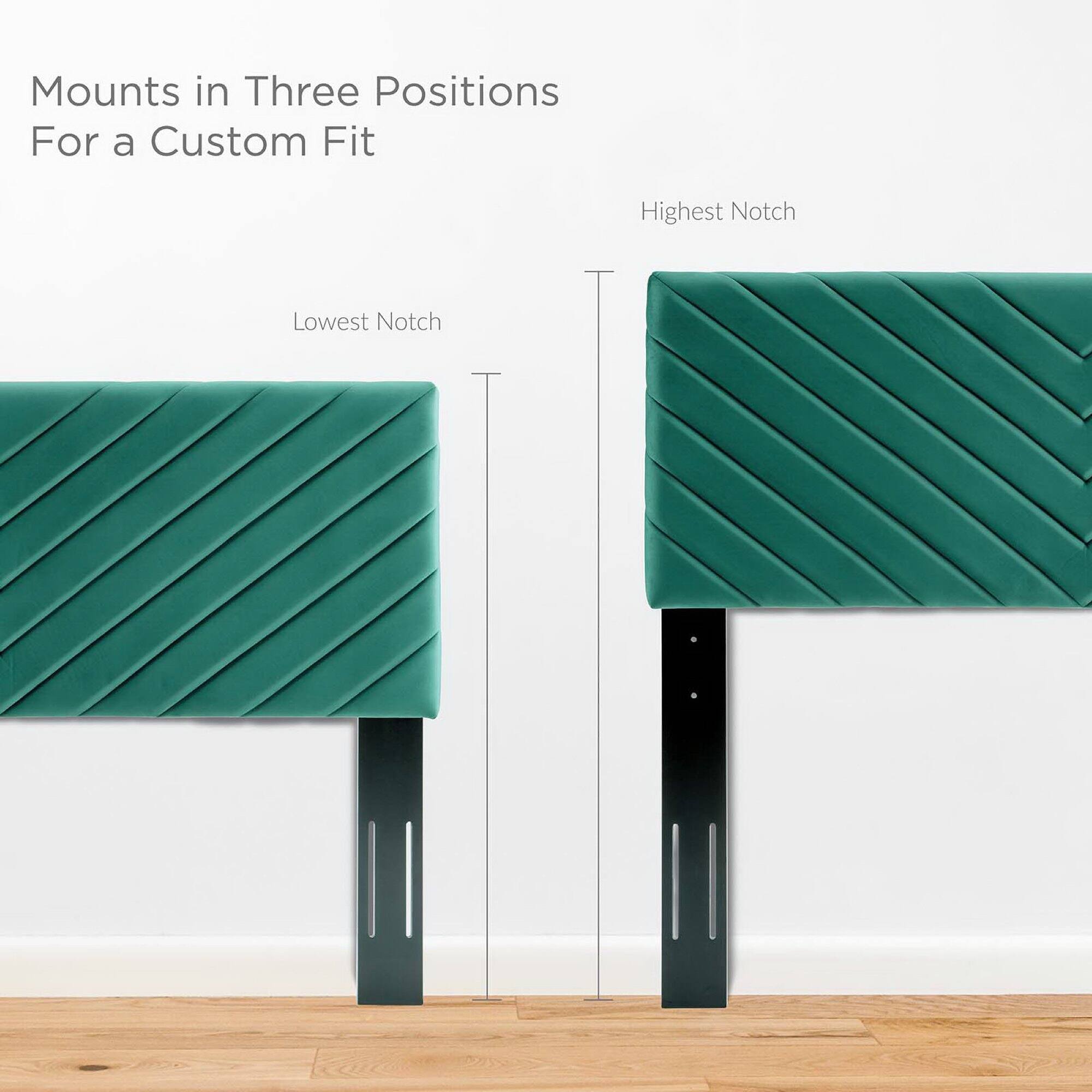 Mounts in Three Positions  
For a Custom Fit  

Lowest Notch  
Highest Notch