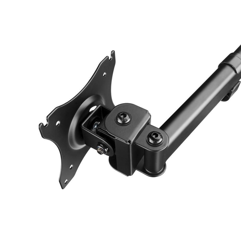 Alt View 3. Rocelco - Triple Monitor Desk Mount - VESA pattern, Three Articulated Full Motion Adjustable Arms, Grommet and C Clamp, Black - Black.