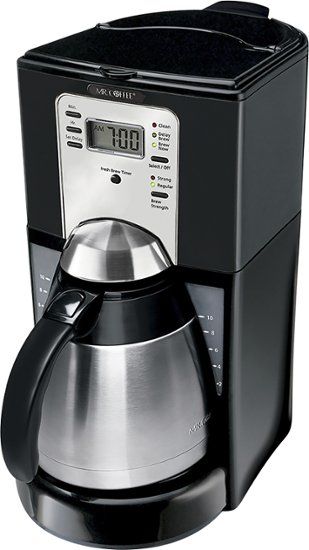 Mr. Coffee - FTTX95-1-RB 10cup Mr Coffee Programmable Appl Coffeemaker Thermal Carafe - Black - Angle Zoom