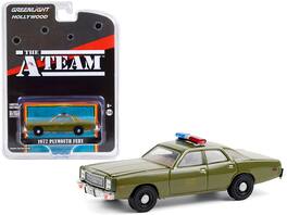 Greenlight - 1977 Plymouth Fury "U.S. Army Police" Army "The A-Team" (1983-1987) TV Series "Hollywood Special Edition" 1/64 - Green