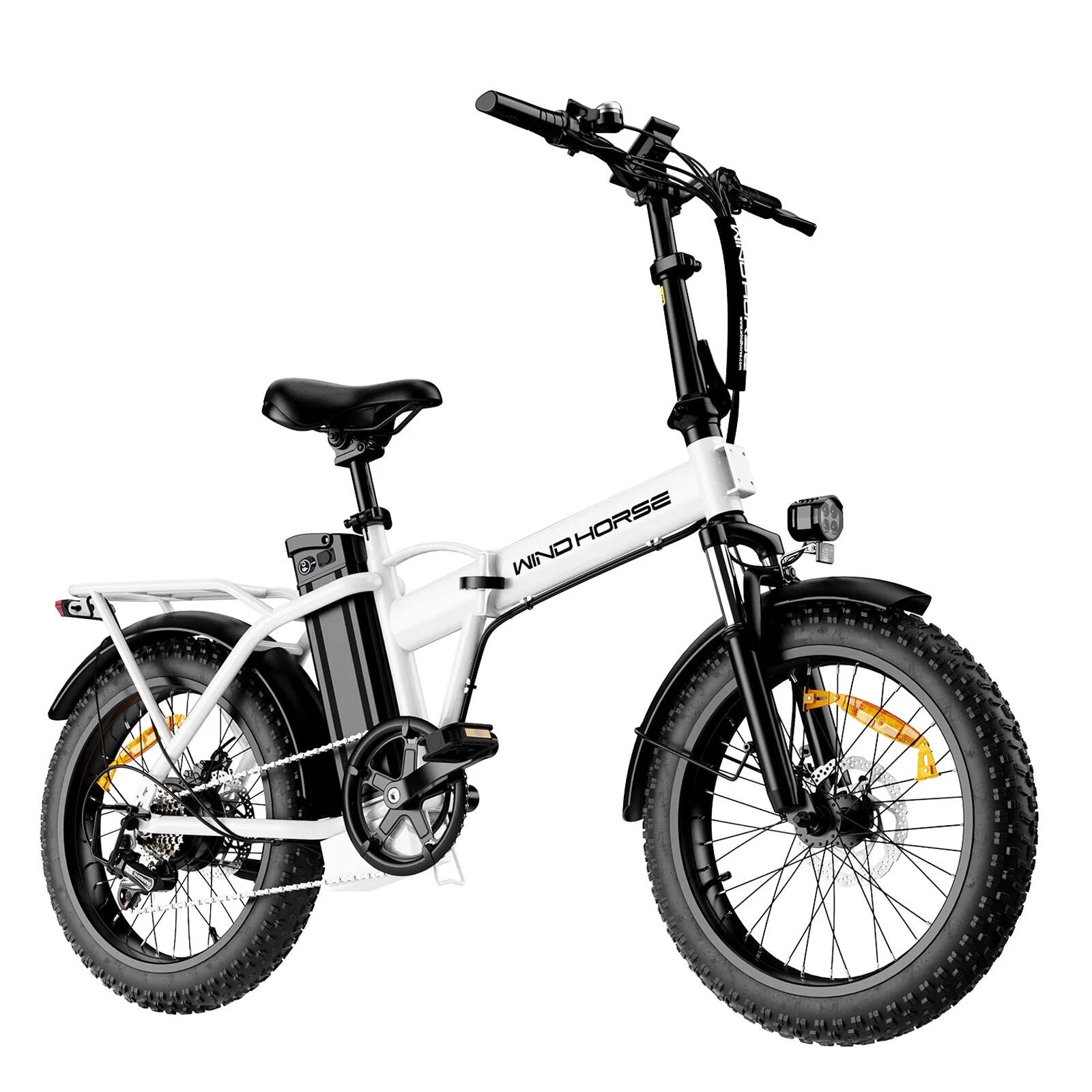 Windhorse - W4A 20" Fat Tire 7-Speed Foldable Electric Bike - 720W Motor - 48V 15.6Ah Removeable Battery, 40-70 Miles - 20 - White