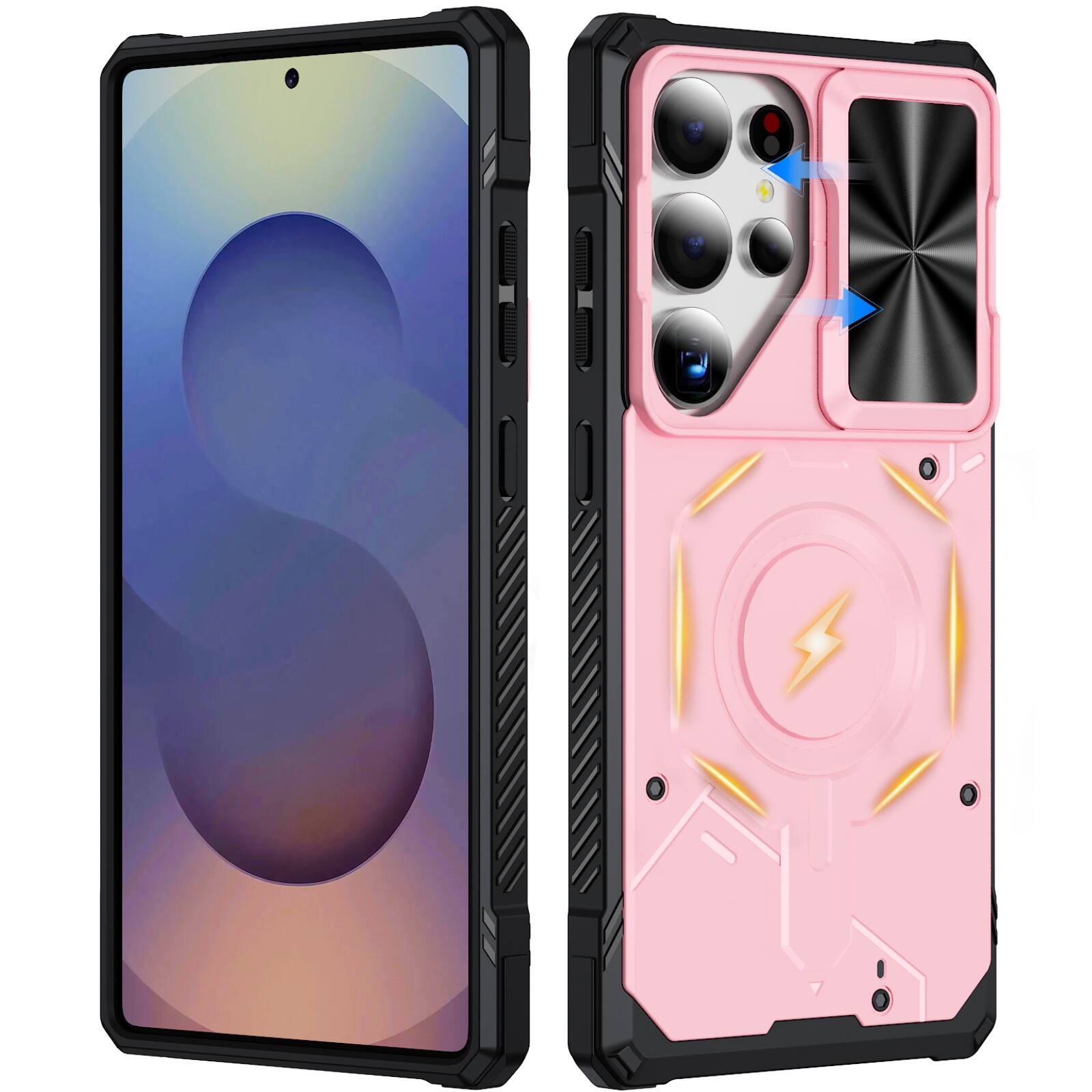 UUCOVER - Magnetic Case for Samsung Galaxy S25 Ultra,Shockproof TPU+PC Case Compatible with MagSafe Rugged Sliding Lens Cover - Pink price history on PriceWatchPro