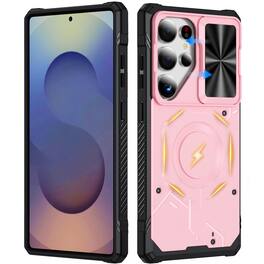 UUCOVER - Magnetic Case for Samsung Galaxy S25 Ultra,Shockproof TPU+PC Case Compatible with MagSafe Rugged Sliding Lens Cover - Pink