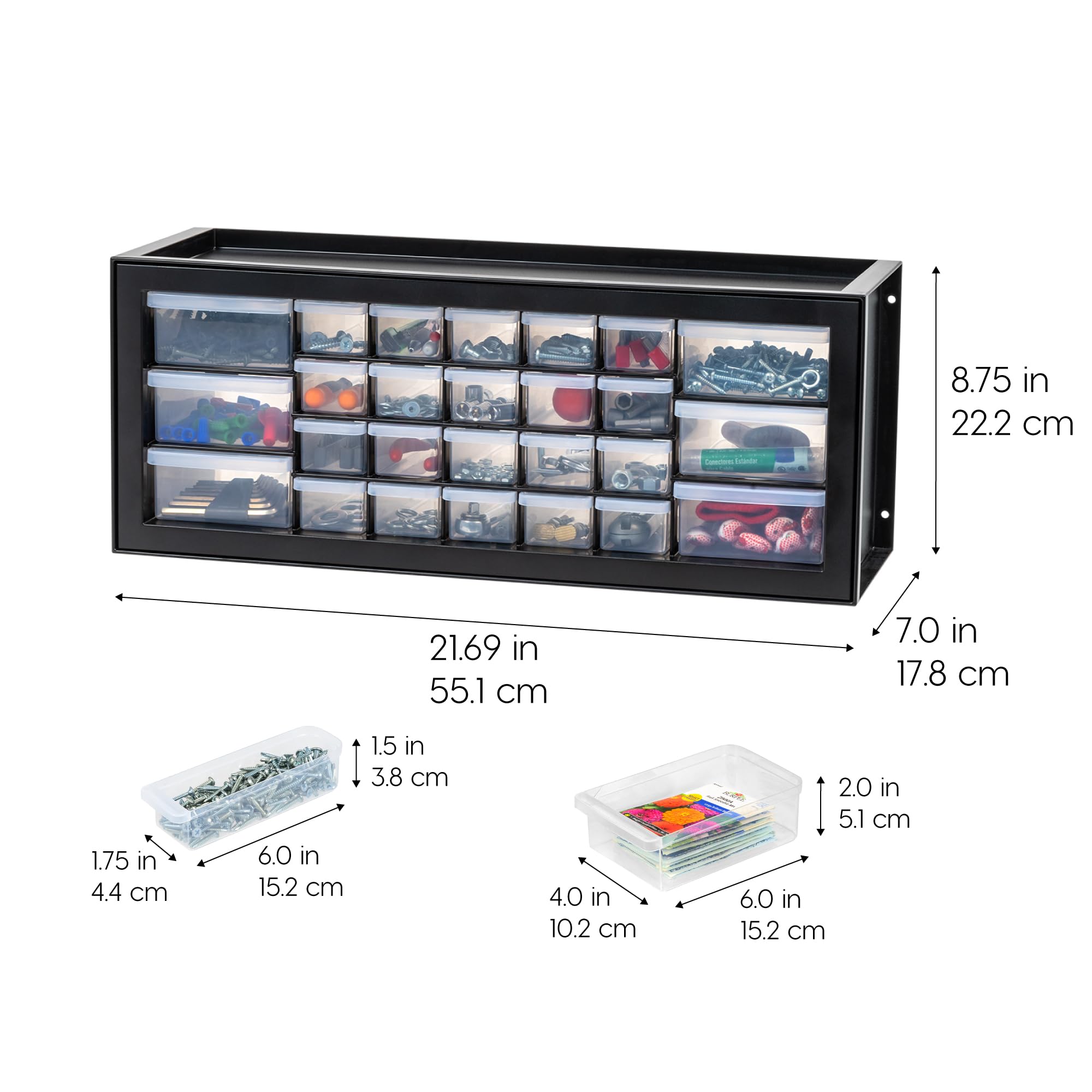 8.75 in 22.2 cm  
21.69 in 55.1 cm  
7.0 in 17.8 cm  
1.75 in 4.4 cm  
6.0 in 15.2 cm  
1.5 in 3.8 cm  
4.0 in 10.2 cm  
2.0 in 5.1 cm  
6.0 in 15.2 cm