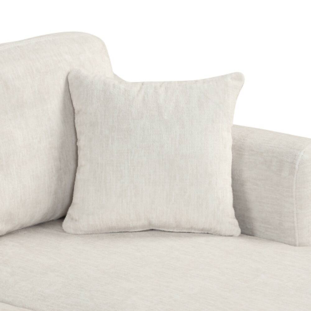 Alt View 5. LUCKY ONE - 111.8" U-Shaped Chenille Sectional Sofa w/ Movable Storage Ottoman 4-Piece - White.