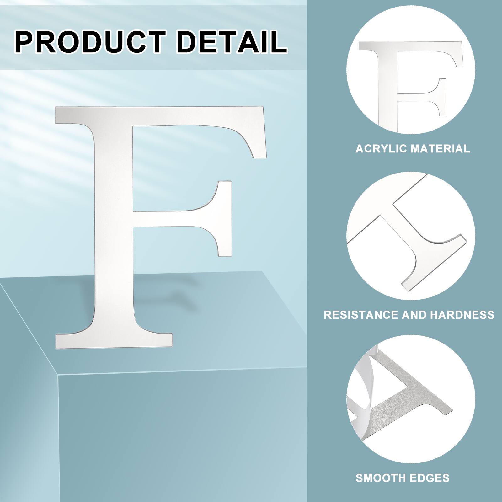 PRODUCT DETAIL

- ACRYLIC MATERIAL
- RESISTANCE AND HARDNESS
- SMOOTH EDGES