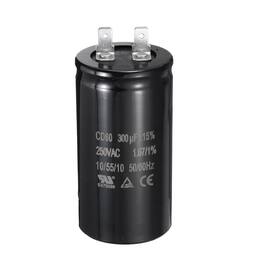 Unique Bargains - CD60 Run Capacitor 300uF 250VAC 50/60Hz Motor Start for Washing Machine Air Compressor - Black
