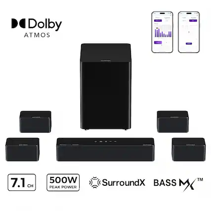 Dolby Atmos
7.1 CH
500W Peak Power
SurroundX
Bass MX™