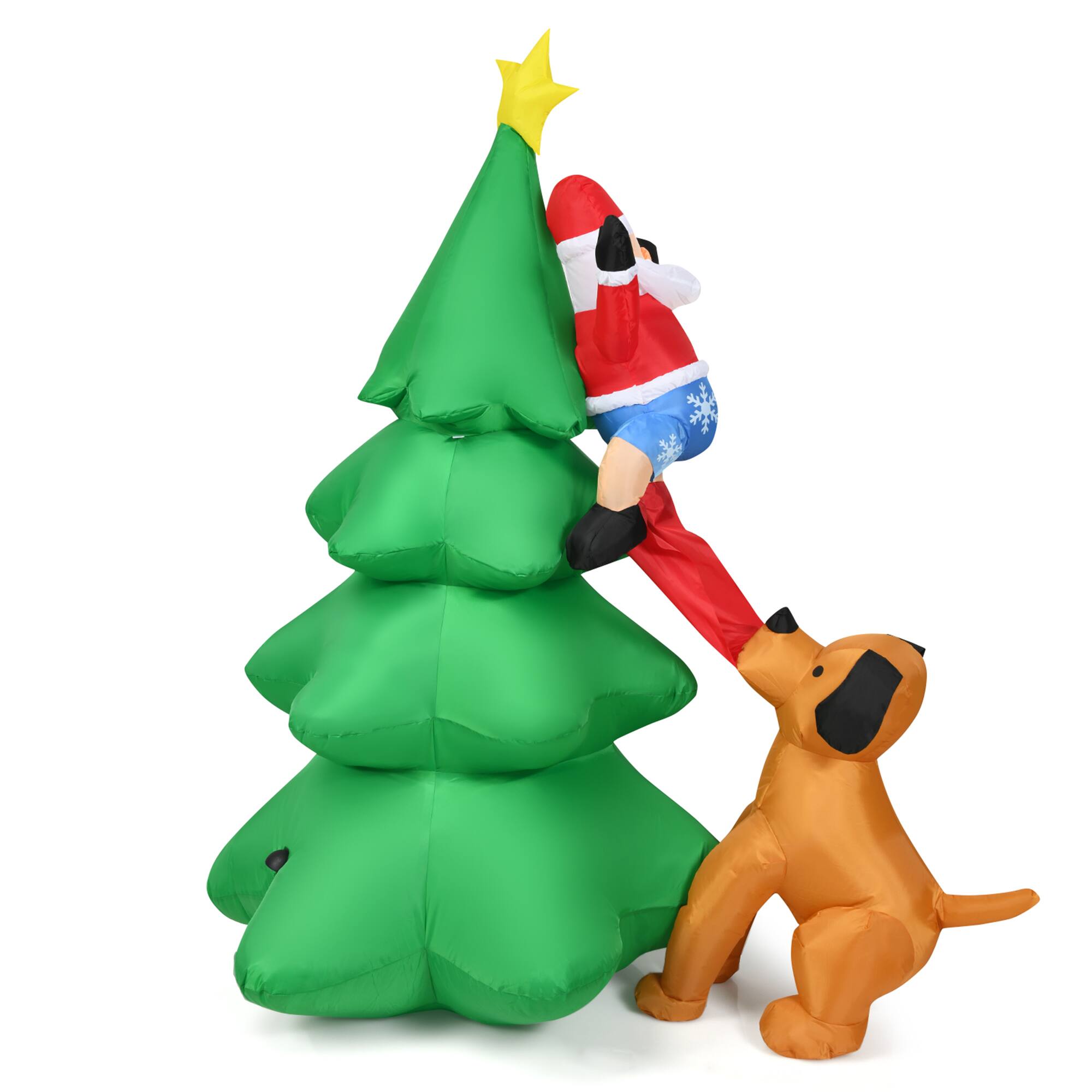 Alt View 3. Gymax - Gymax 6.5ft Inflatable Christmas Tree Indoor Outdoor Decoration w/ LED Lights - Green.