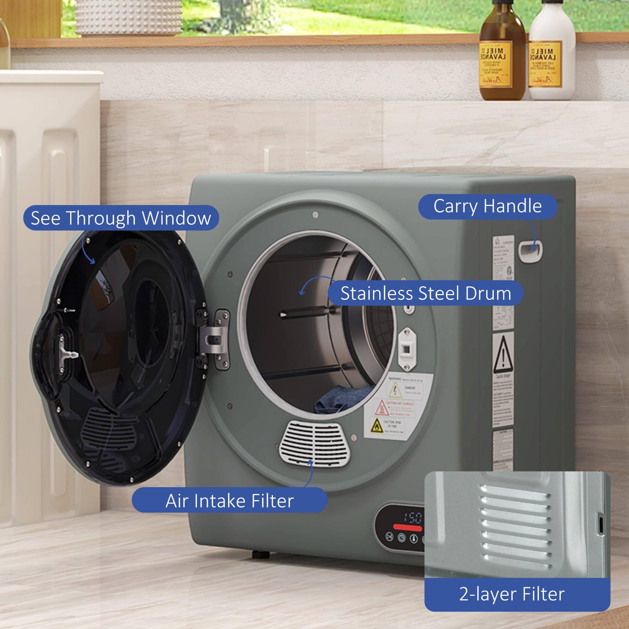 MIEL LAVAND

- See Through Window
- Carry Handle
- Stainless Steel Drum
- Air Intake Filter
- 2-layer Filter