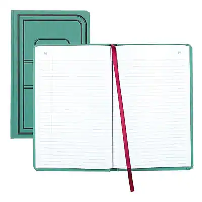 Front. National Brand - National Brand Canvas Tuff Series Record Book, 7.63" x 12.13", Green, 150 Sheets/Book - Green.
