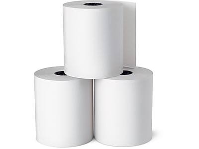 Front. Staples - Bond Paper Rolls, 1-Ply, 3" x 128', 10/Pack - White.