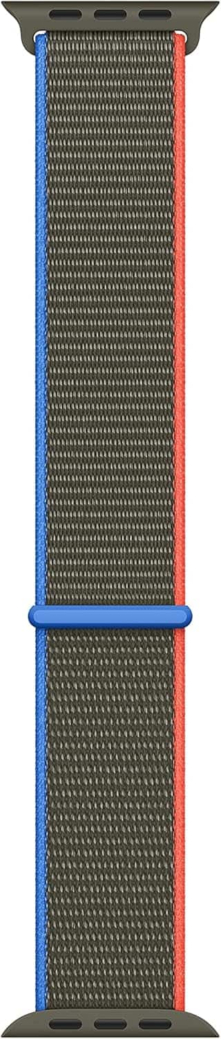 Front. Apple - Apple Watch Band - Sport Loop (44mm) - Olive - Regular - White.