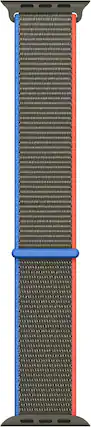 Front. Apple - Apple Watch Band - Sport Loop (40mm) - Olive - Regular - Beige.