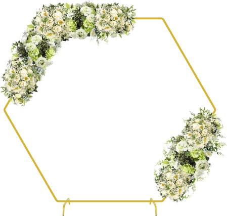Front. Oumilen - 7.2FT Hexagon Wedding Arch.
