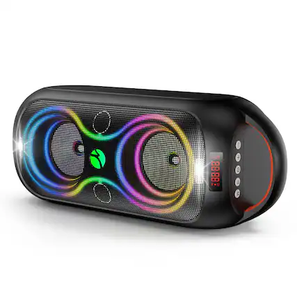 Front. Dazzed Corner - Portable Bluetooth Speaker - Black.