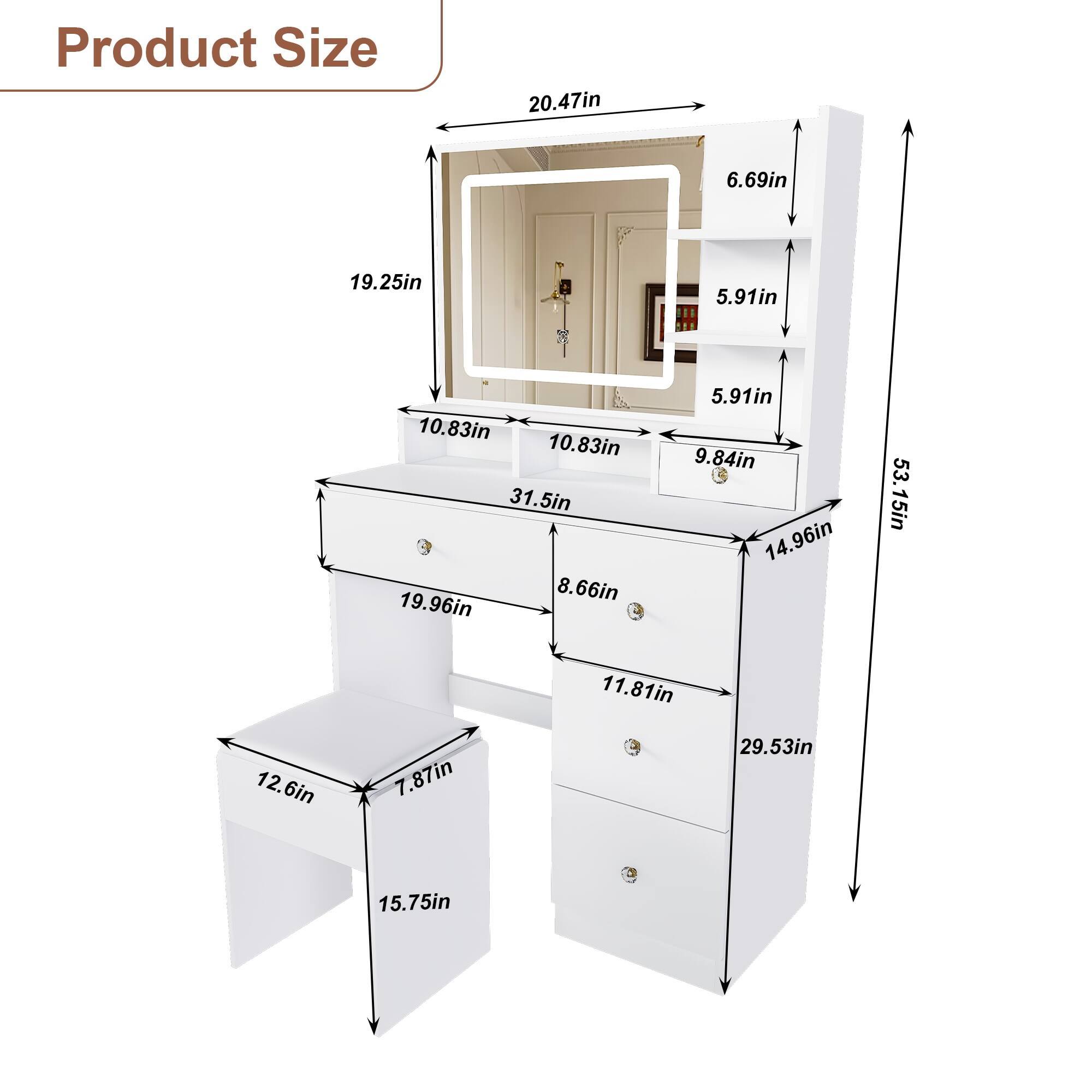 Product Size
20.47in
6.69in
19.25in
5.91in
10.83in
10.83in
31.5in
19.96in
8.66in
5.91in
9.84in
14.96in
53.15in
12.6in
7.87in
11.81in
29.53in
15.75in