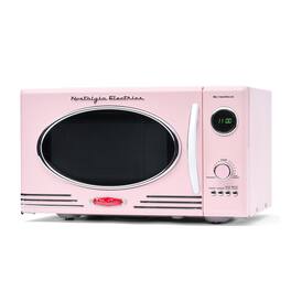 Nostalgia - 0.9 cu. ft. 800-Watt Retro Microwave Oven - Pink