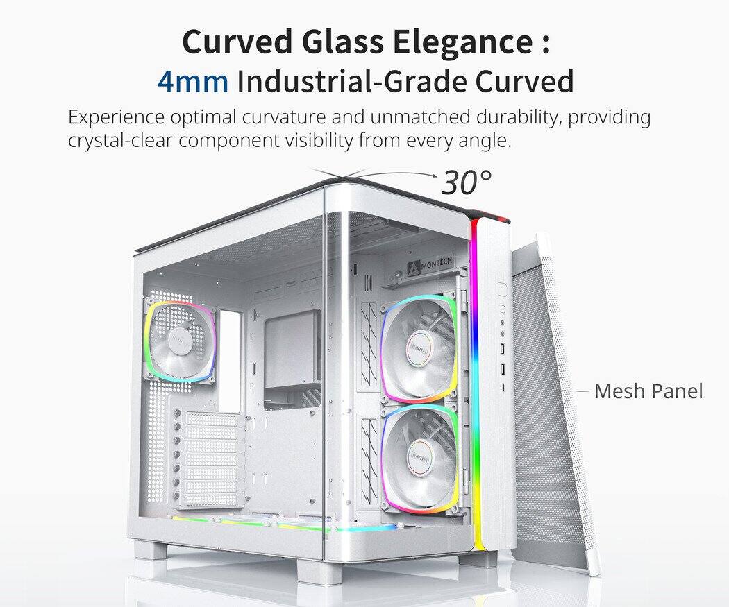 Curved Glass Elegance: 4mm Industrial-Grade Curved

Experience optimal curvature and unmatched durability, providing crystal-clear component visibility from every angle.

30°

Mesh Panel