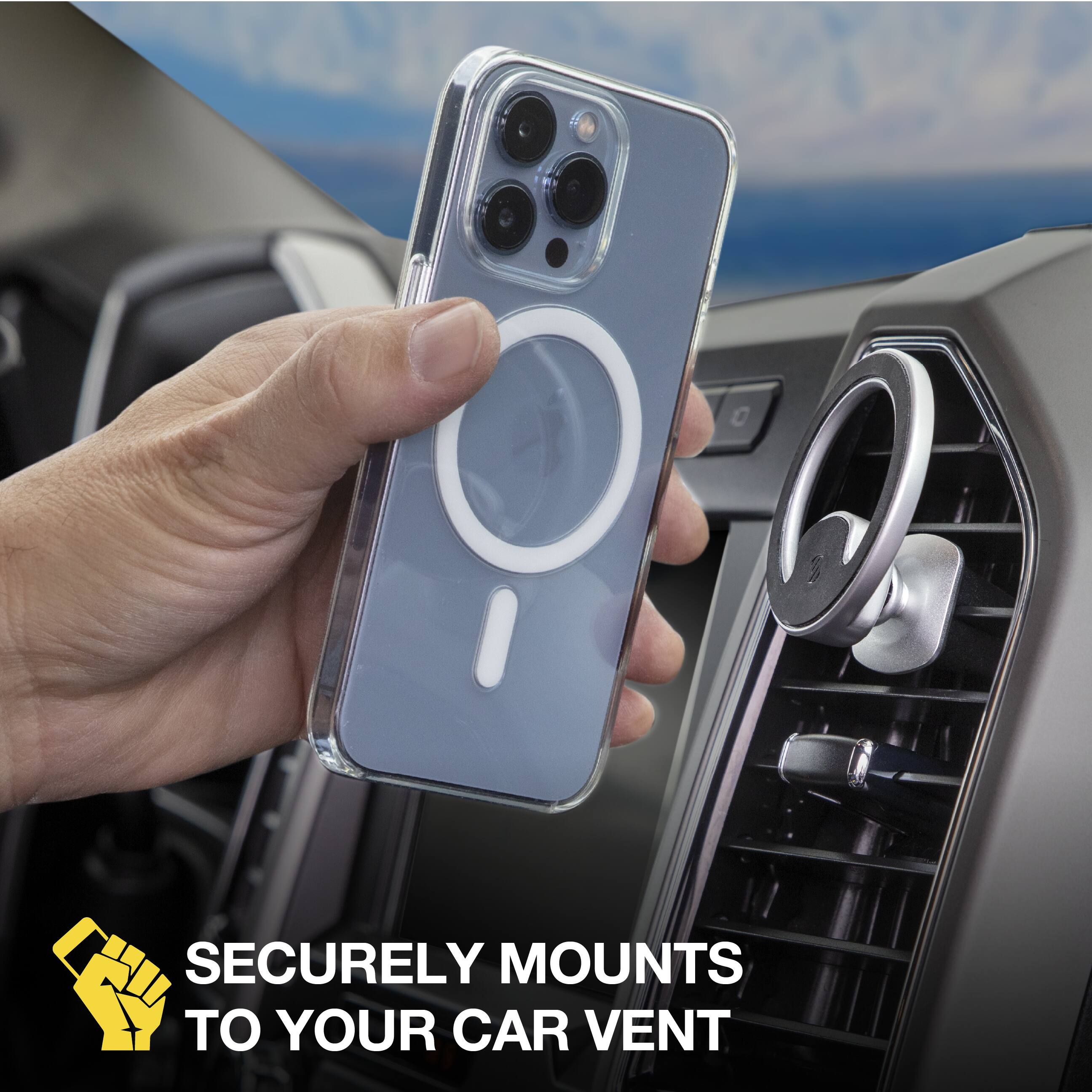 SECURELY MOUNTS TO YOUR CAR VENT