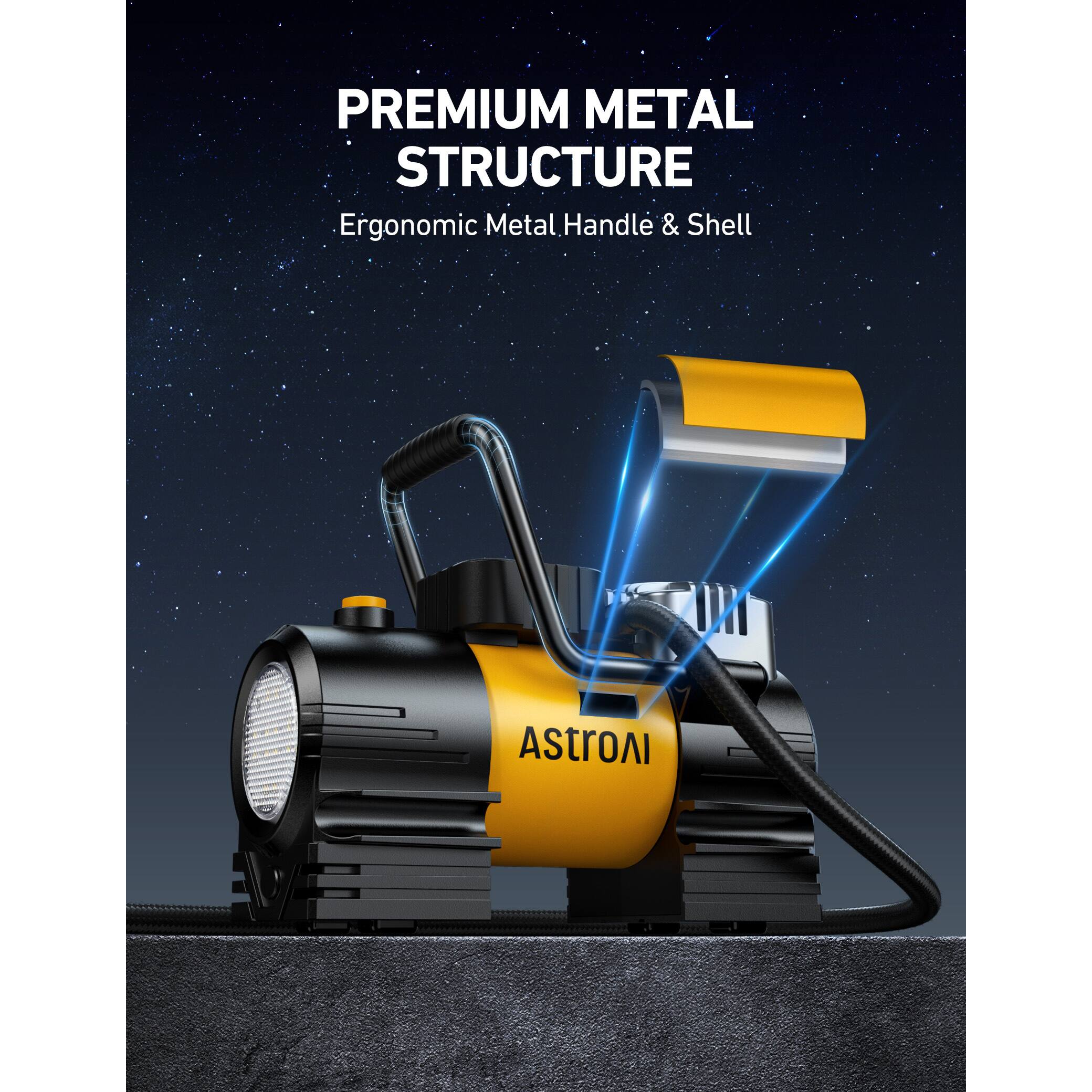 PREMIUM METAL STRUCTURE  
Ergonomic Metal Handle & Shell  

ASTROAI