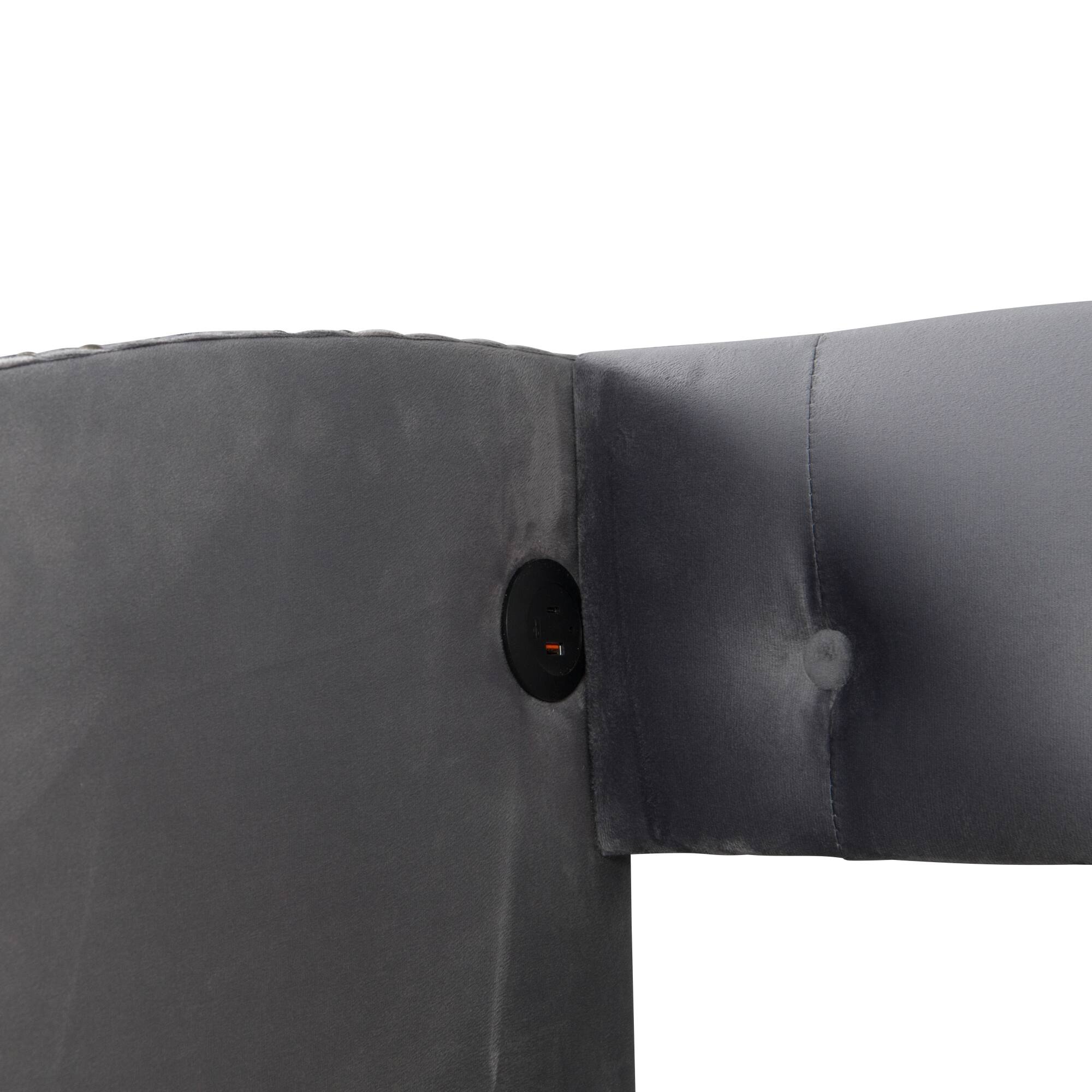 Alt View 4. GOODSILO - Upholstered Twin Daybed with Storage Drawers, No Box Spring Required, Mid-Century Design Sofa Bed for Living Rooms - Gray.