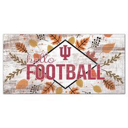 Fan Creations - Indiana Hoosiers 6'' x 12'' Hello Football Wall Art - White