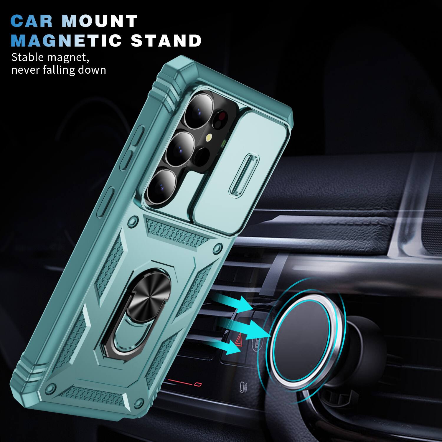 CAR MOUNT MAGNETIC STAND  
Stable magnet, never falling down
