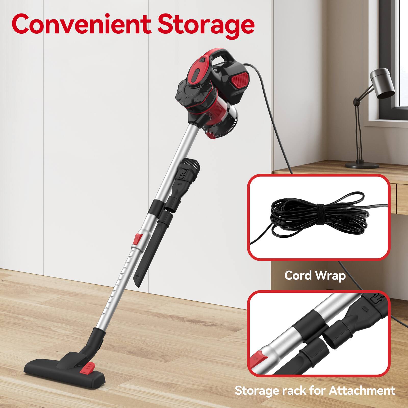 Convenient Storage

Cord Wrap

Storage rack for Attachment