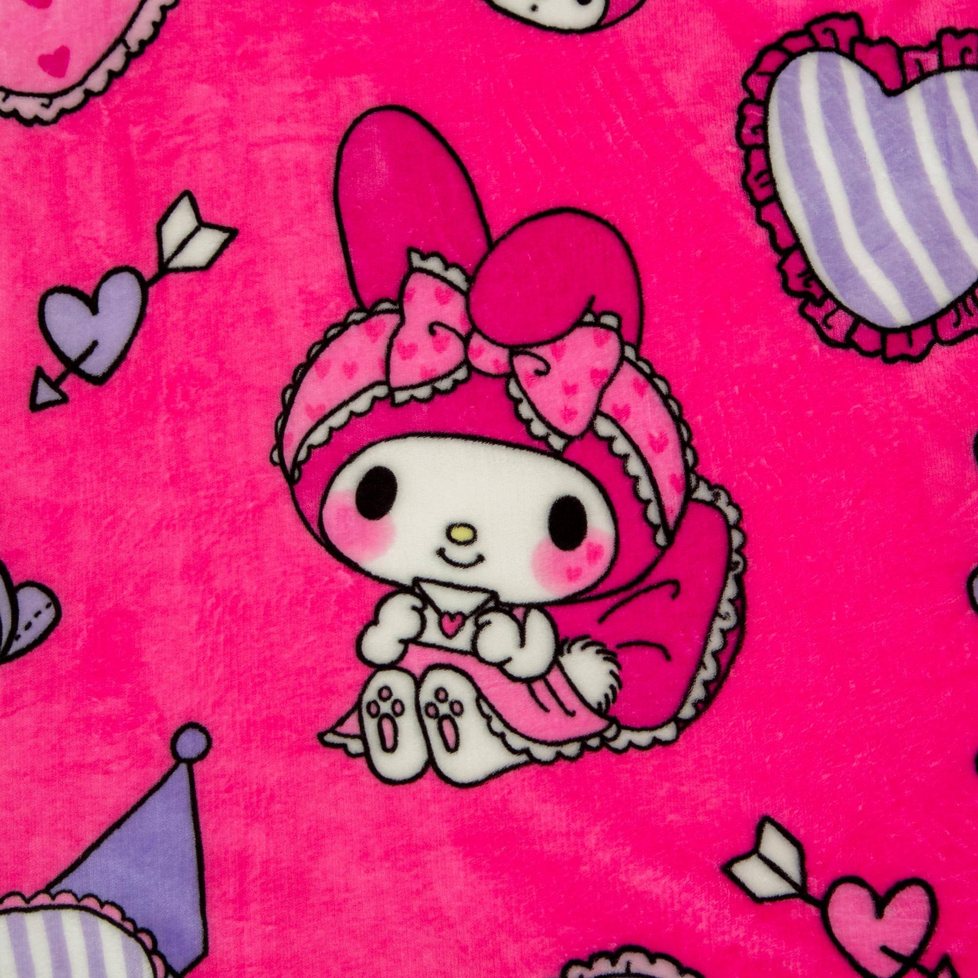 Alt View 1. The Northwest Group - Sanrio My Melody and Kuromi Pillow Fight Sherpa Throw Blanket | 50 x 60 Inches - Pink.