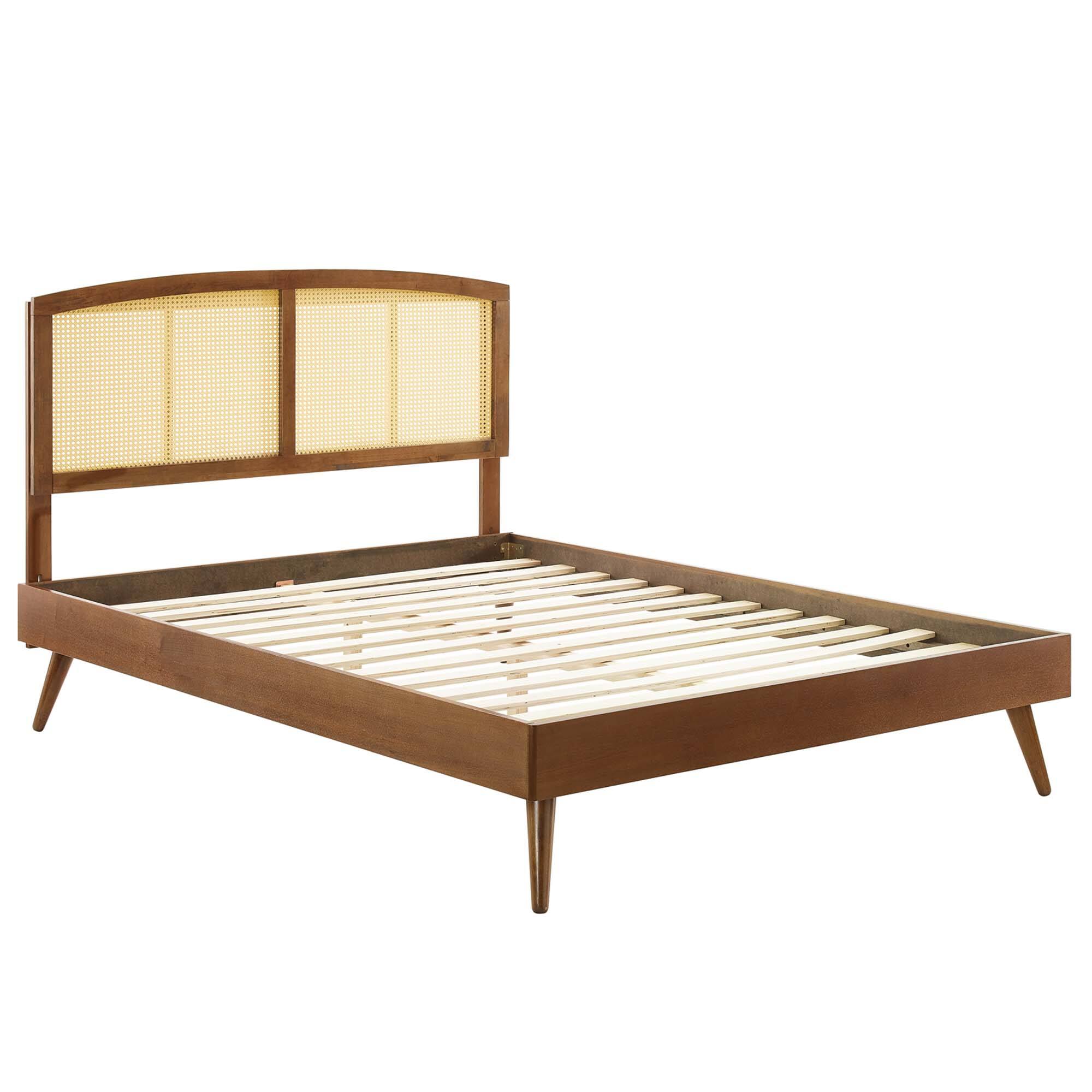 Back. Modway - Alana Wood Full Platform Bed With Angular Frame - Gray.