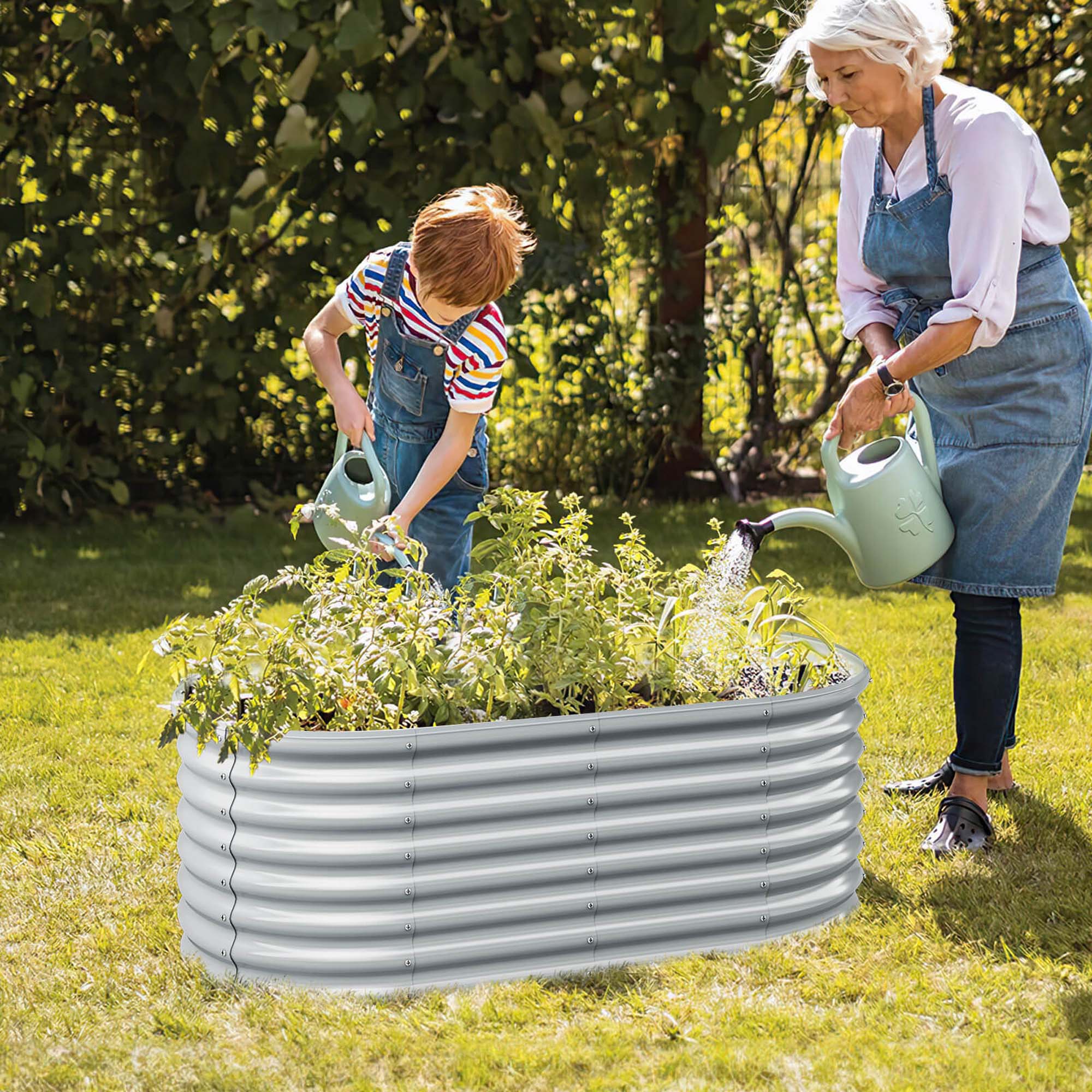 Alt View 7. Costway - Costway Raised Garden Bed Kit Planter Raised Garden Boxes Outdoor 65" x 32" x 24" - Gray.