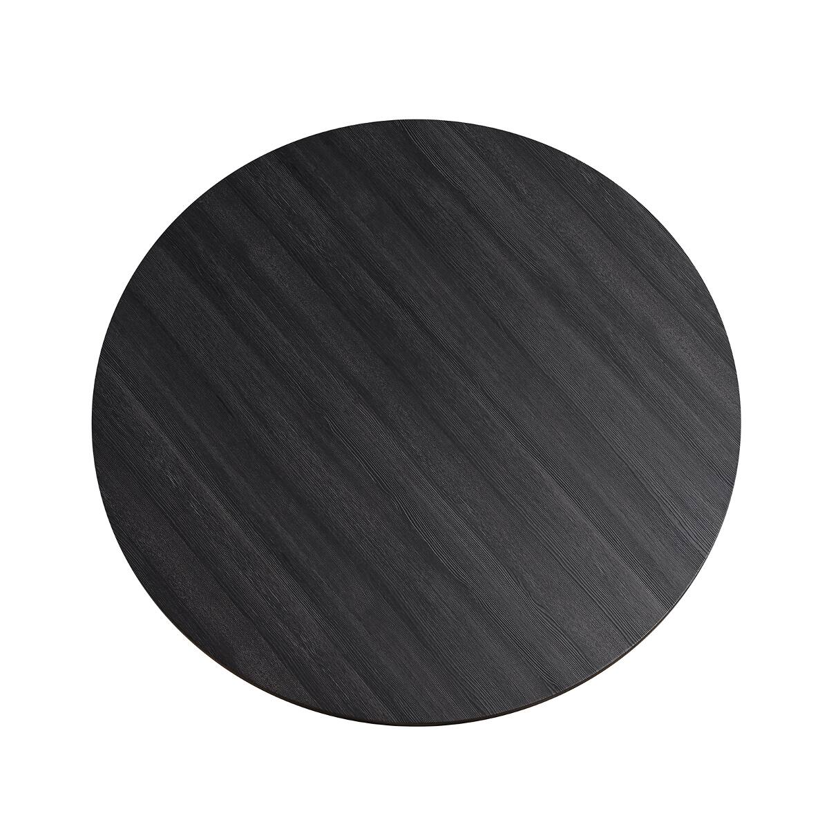 Alt View 2. Loheer - Loheer Round Dining Table, Dark Gray U-Shaped Pedestal Base, 47-Inch Tabletop - Dark Gray.