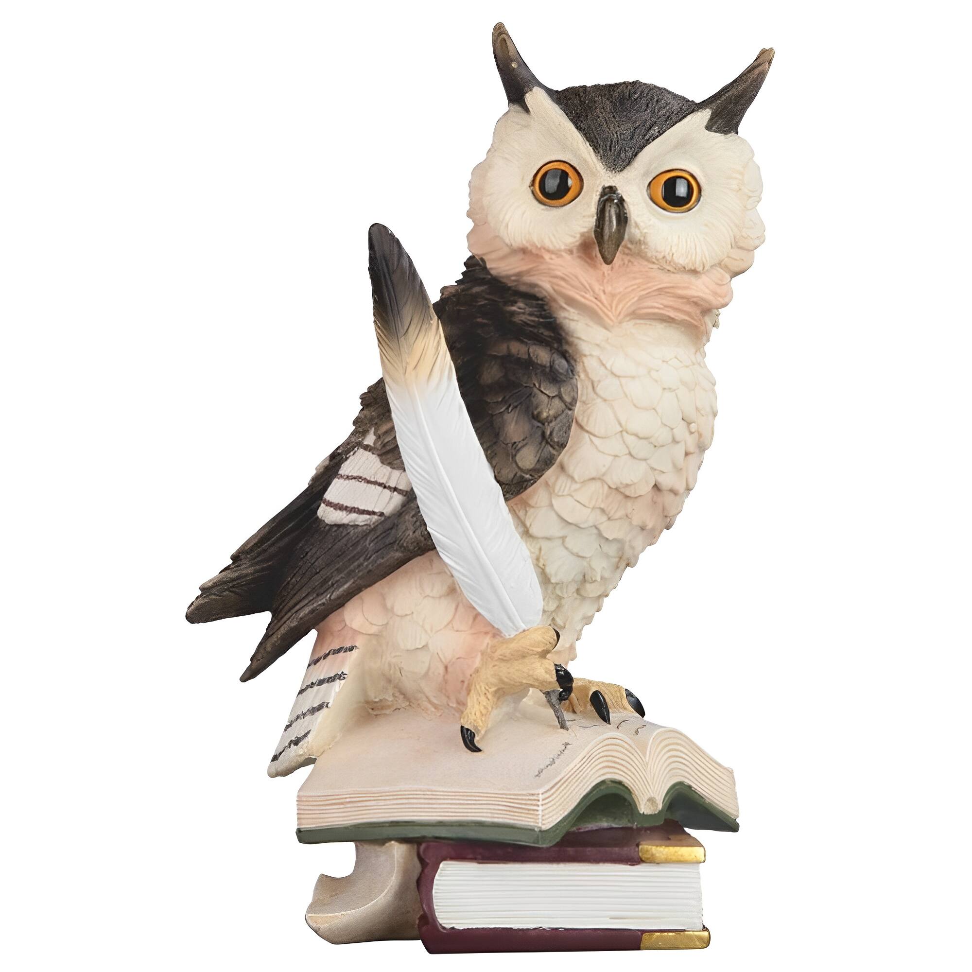 FC Design - 9.5"H Owl on Open Book Figurine Statue Desk Tabletop Home Decor Gift - Multi-Color