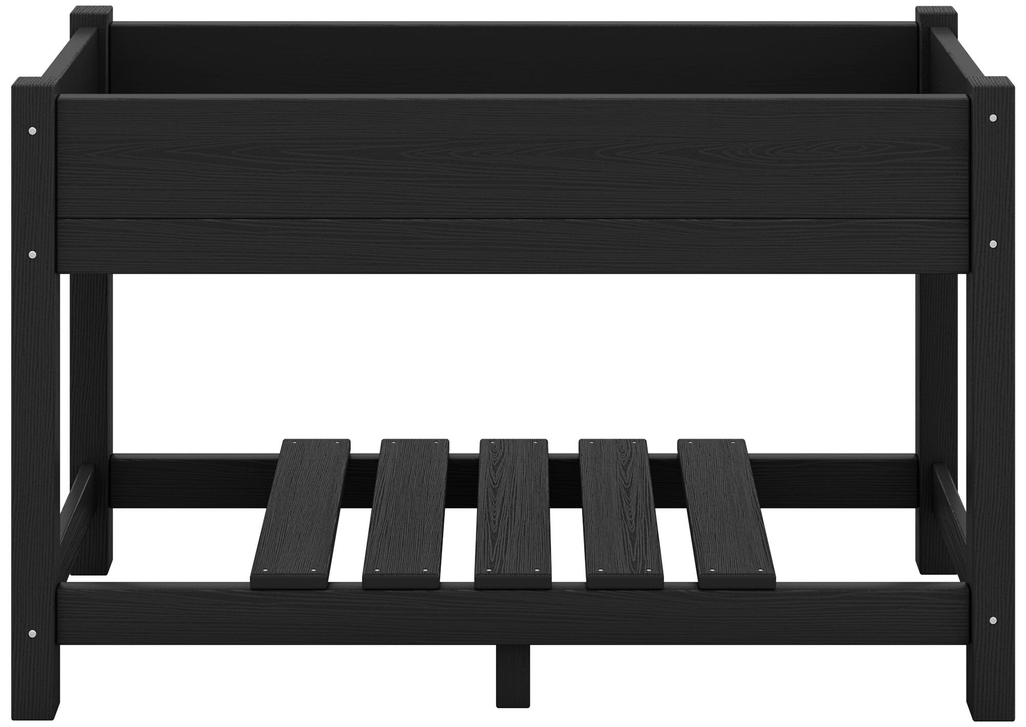 Alt View 4. SERWALL - SERWALL Raised Garden Bed with Legs Set of 2-Black,HDPE Elevated Planter with Storage Shelf & Drainage Holes - black.