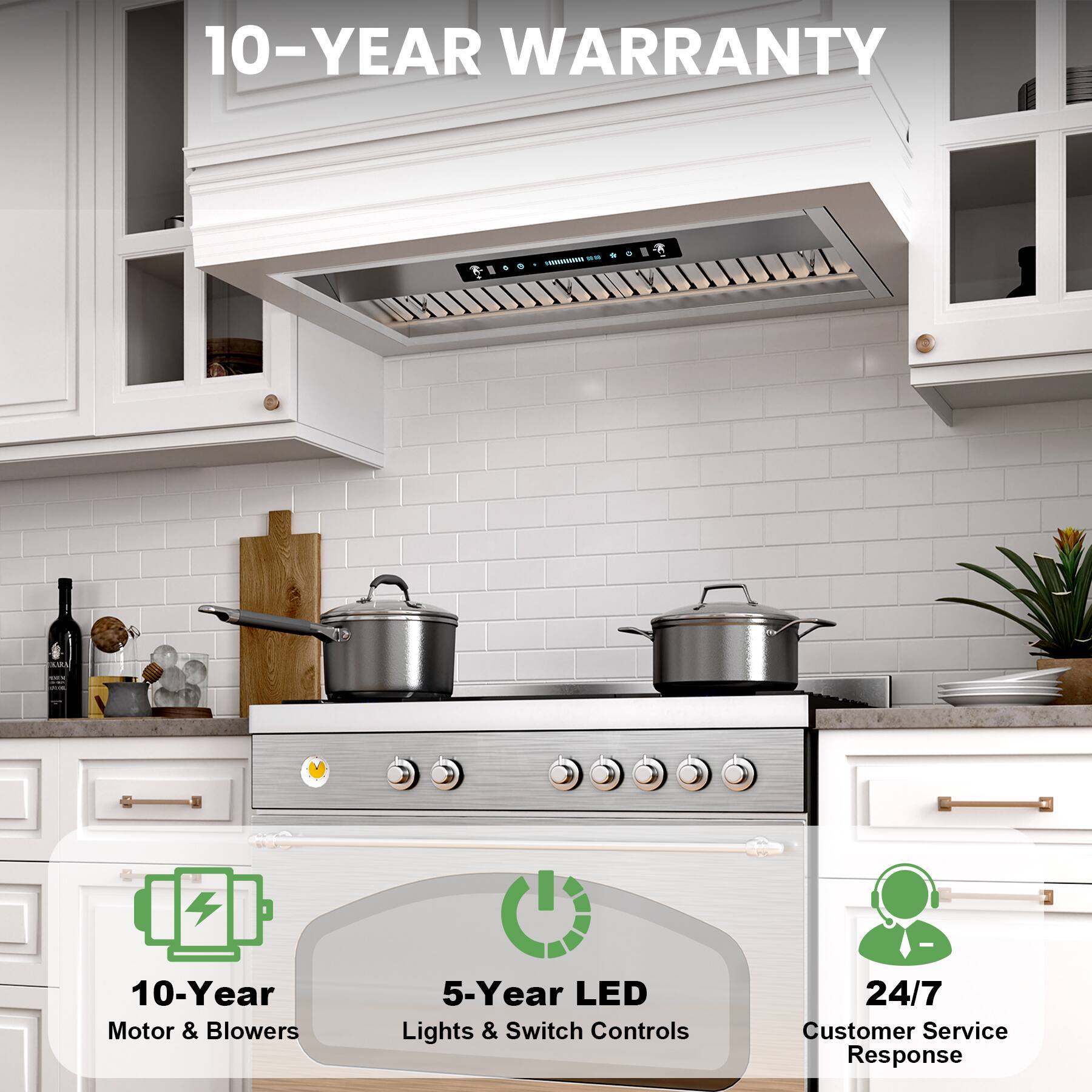 10-YEAR WARRANTY

10-Year Motor & Blowers  
5-Year LED Lights & Switch Controls  
24/7 Customer Service Response