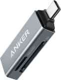 Anker - SD Card Reader, 2-in-1 USB C Memory Card Reader for Digital Camera SD Card Viewer - Gray