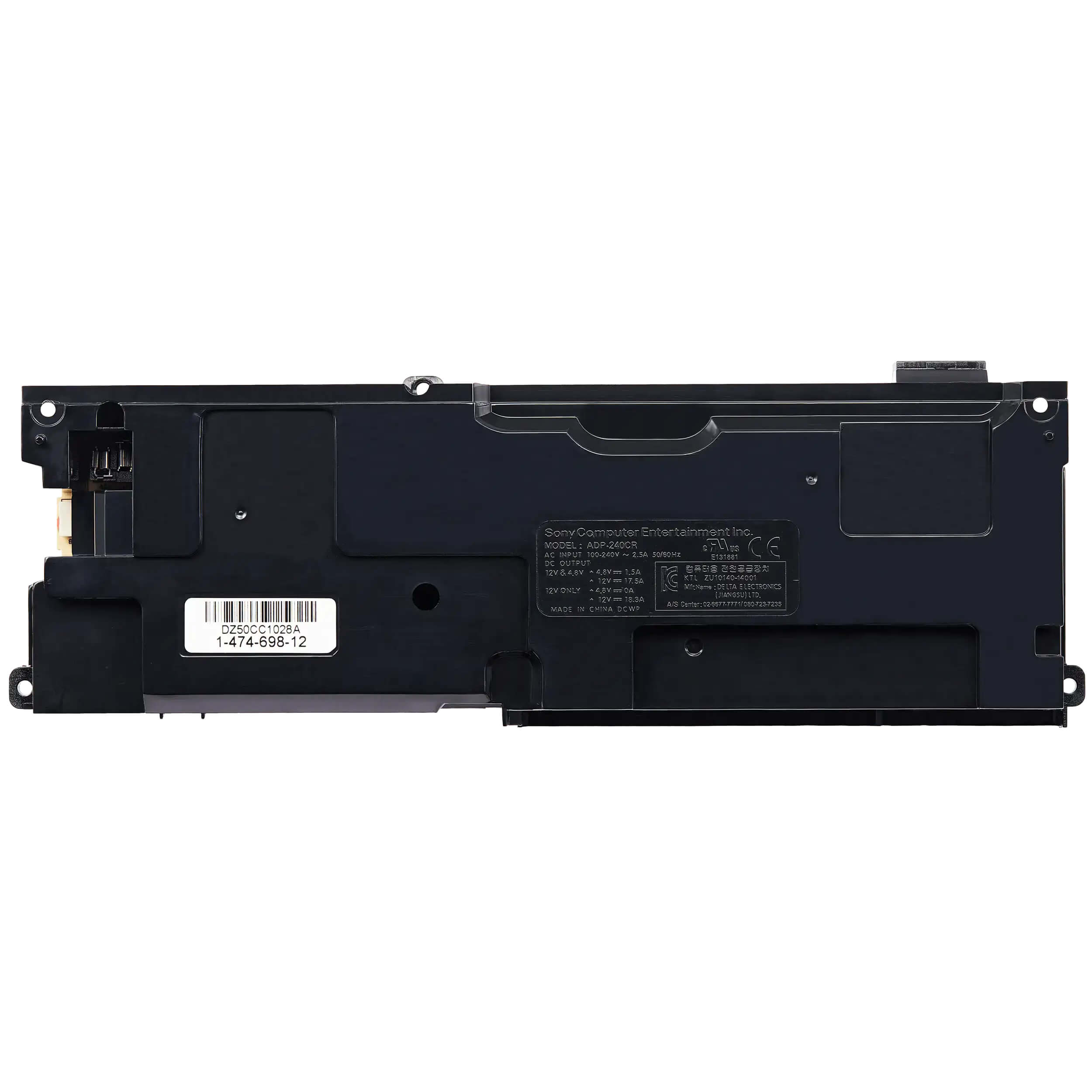 Sure, here is the corrected and grouped text from the image:

---

**Sony Computer Entertainment Inc.**

**Model:** D2500C1-028A

**Serial Number:** 1-474-698-12

**Specifications:**
- Input: 100-240V~ 50/60Hz 1.5A
- Output: 12V 2.5A, 5V 2A, 3.3V 2A
- Power: 30W

**Certifications:**
- CE
- FCC
- IC
- PSE
- C-Tick
- VCCI
- RoHS

**Made in China**

**Additional Information:**
- Model: D2500C1-028A
- Input: 100-240V~ 50/60Hz 1.5A
- Output: 12V 2.5A, 5V 2A, 3.3V 2A
- Power: 30W
- CE, FCC, IC, PSE, C-Tick,