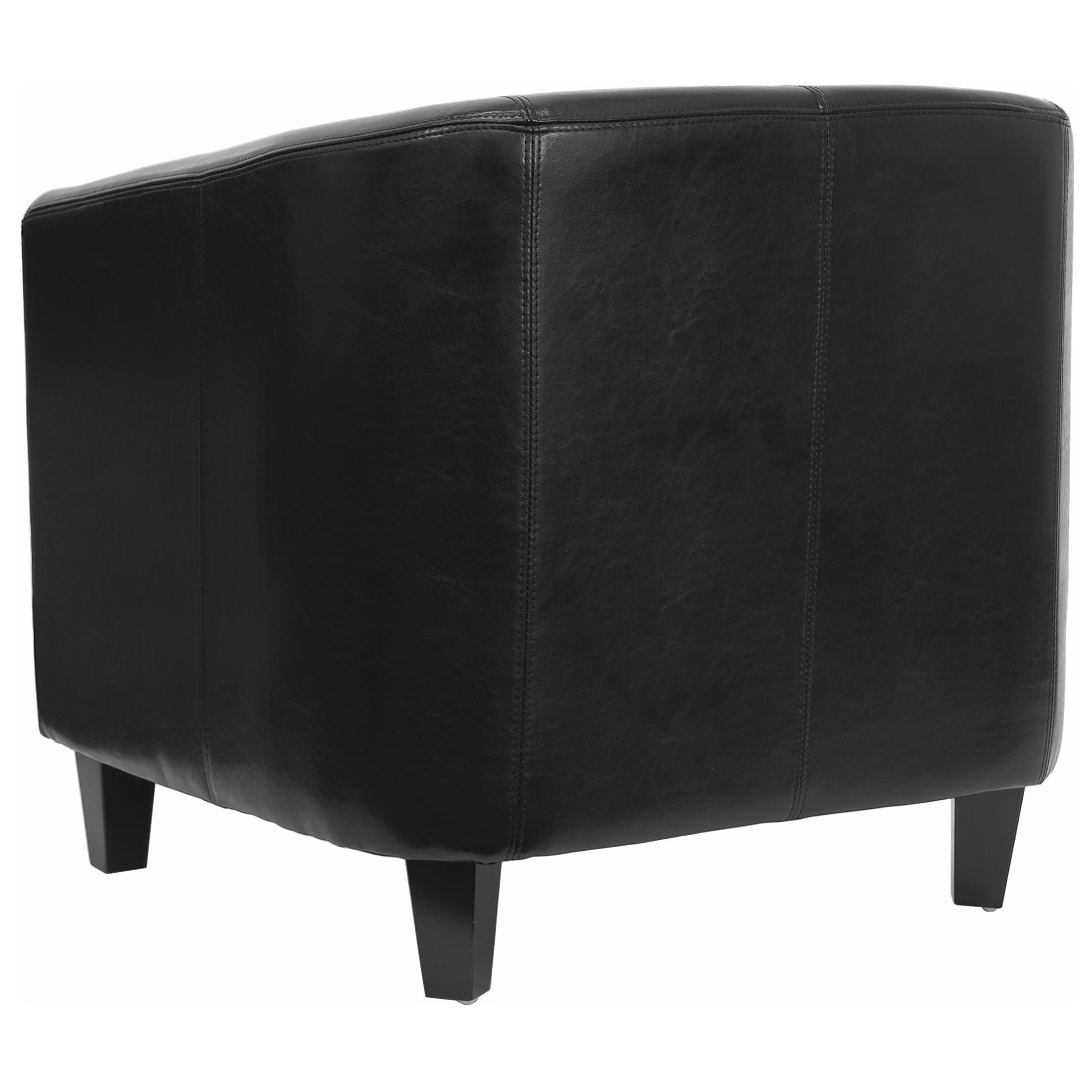 Alt View 5. Emma + Oliver - Faux Leather Lounge Chair with Sloping Arms - Black.