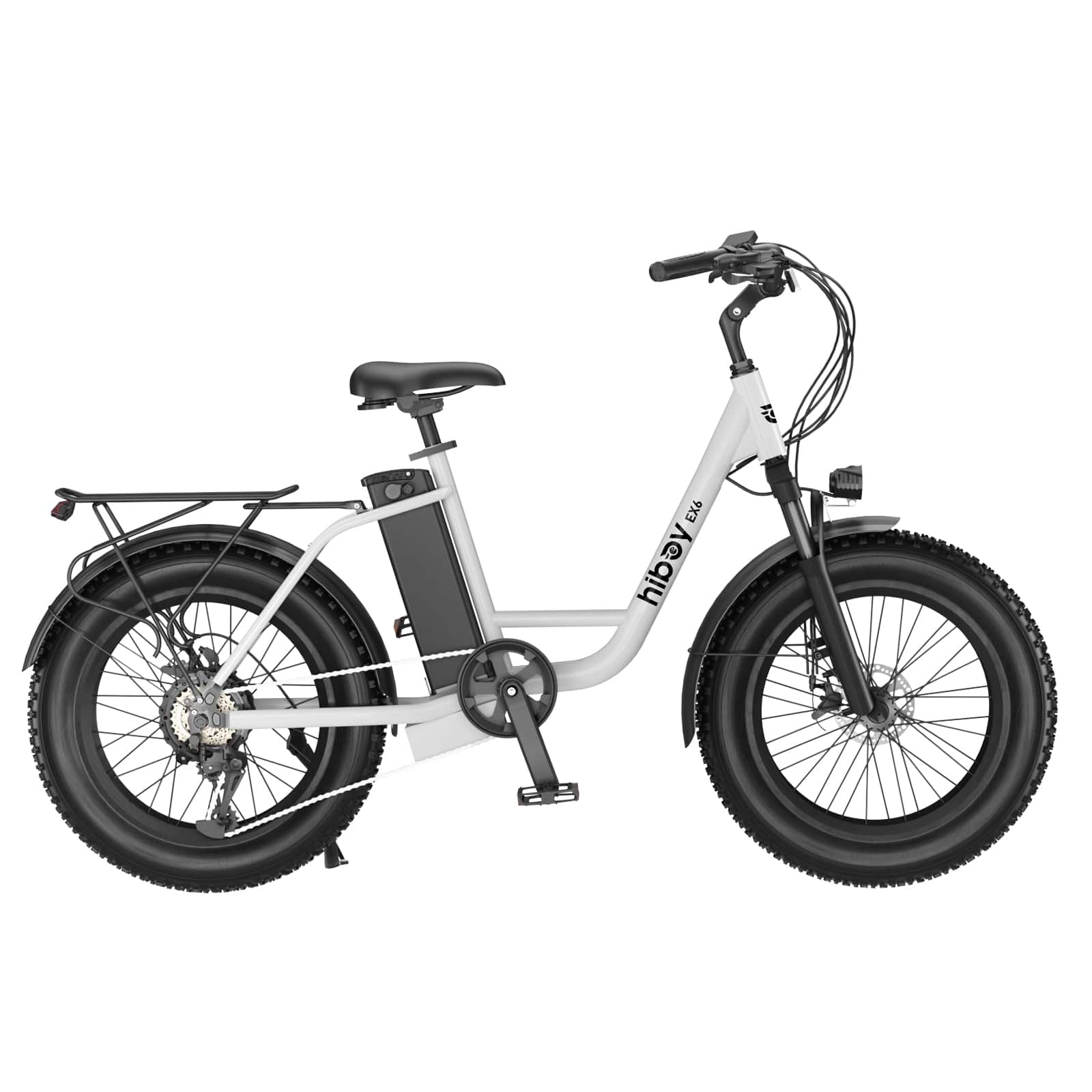 HiBoy - EX6 Electric Bike w/ 75 mi Max Operating Range & 25 mph Max Speed - White - Angle_Zoom