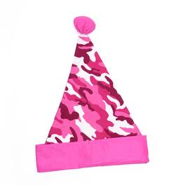 Northlight - 16" and White Camouflage Christmas Santa Unisex Adult Hat Costume Accessory - One Size - Pink