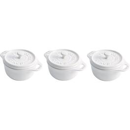 Staub - Ceramic 3-pc Mini Round Cocotte Set - White
