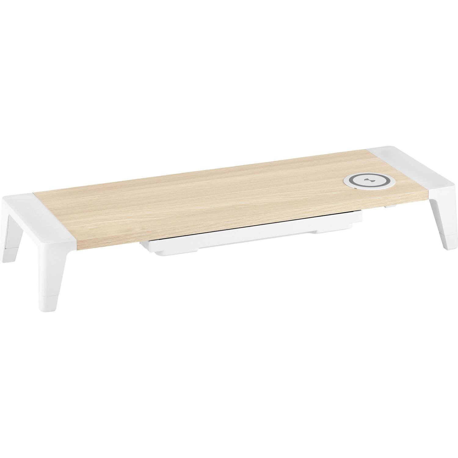 Front. Bostitch - Bostitch Wireless Charging Wooden Monitor Stand 33 lb Load Capacity 24" Width x 8" Depth Wood, Wood Grain Multi - Multi.