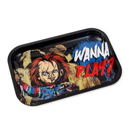 Silver Buffalo - Child's Play Chucky "Wanna Play?" Tin Tray | 11 x 7 Inches - Black/Red