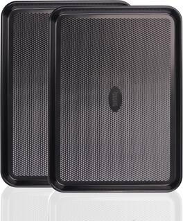Baker's Secret - 2 Pack Half Sheet Pan Set, 1/2 Cookie Sheets for Baking with Diamond Texture, 17.7" x 13"