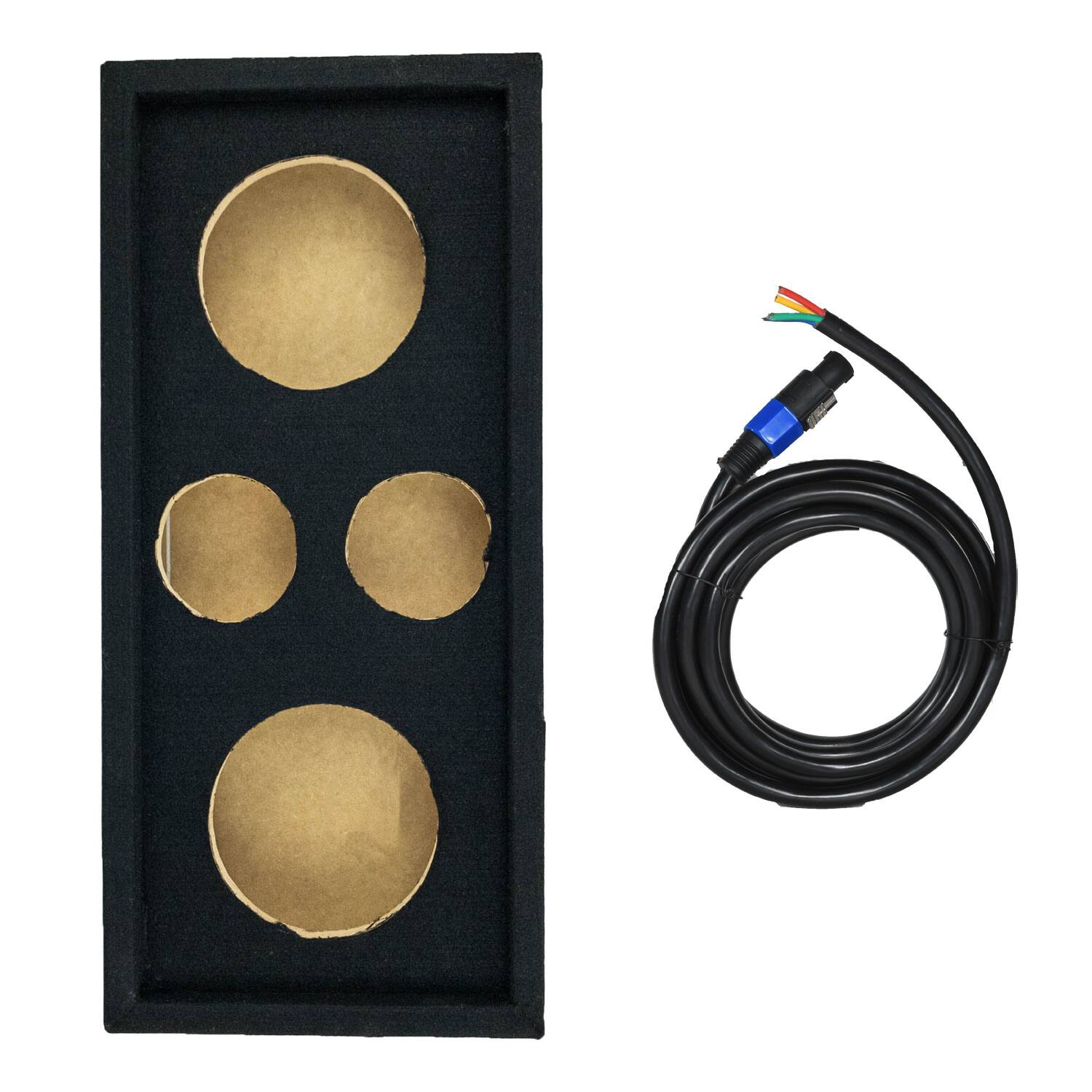 Front. QPower - Q Power Car Audio Subwoofer Enclosure Box Chuchero For 10" Mids and 3" Tweeters - Black.