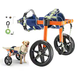 VEVOR - Dog Wheelchair for Back Legs, Lightweight 2 Wheels Pet Wheelchair, Height, Width & Length Adjustable, Dog Cart - Orange