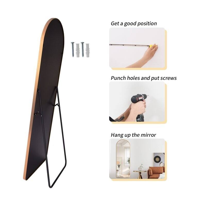 Get a good position
Punch holes and put screws
Hang up the mirror