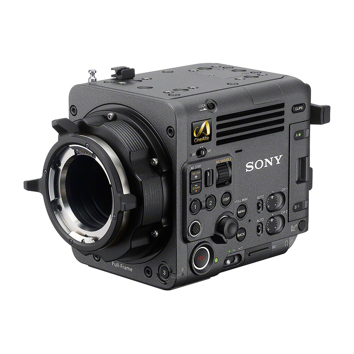 LOCK  
CLIPS  
CineAlta OAF 10 VARIABLE SONY STEP AD ON + CLEAR CH-1 DISP MENU AUTO g 2 -FULL 1 8 MENU CH-2 AUTO SLOT SEL BACK  
Full-Frame  
3  
REC  
SD